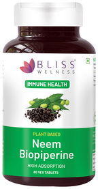 Bliss Welness Immune Health Neem Biopiperine Veg Tablet | Grocsy