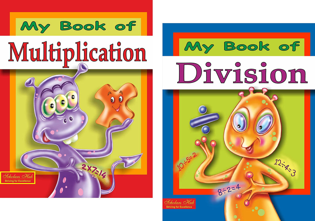 Scholars Hub Addition, Subtraction, Multiplication & Division Book For Kids Combo (Set Of 4 Books) | 192 Pages | Grocsy