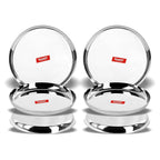 Sumeet Stainless Steel Plates - Set of 6, Silver | Grocsy