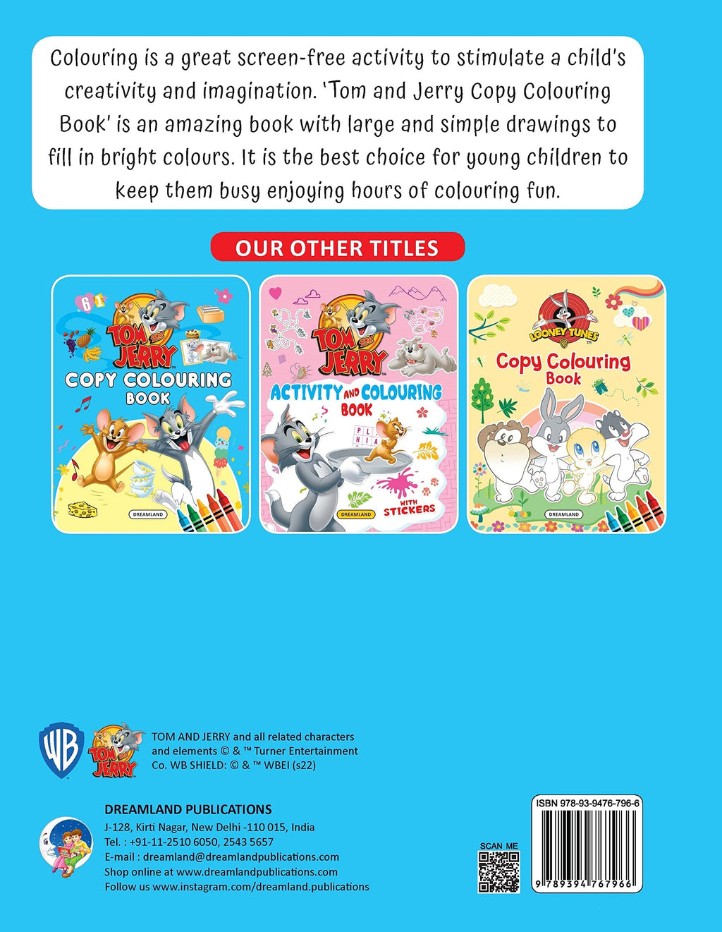 Dreamland Tom and Jerry Copy Colouring Book | Grocsy