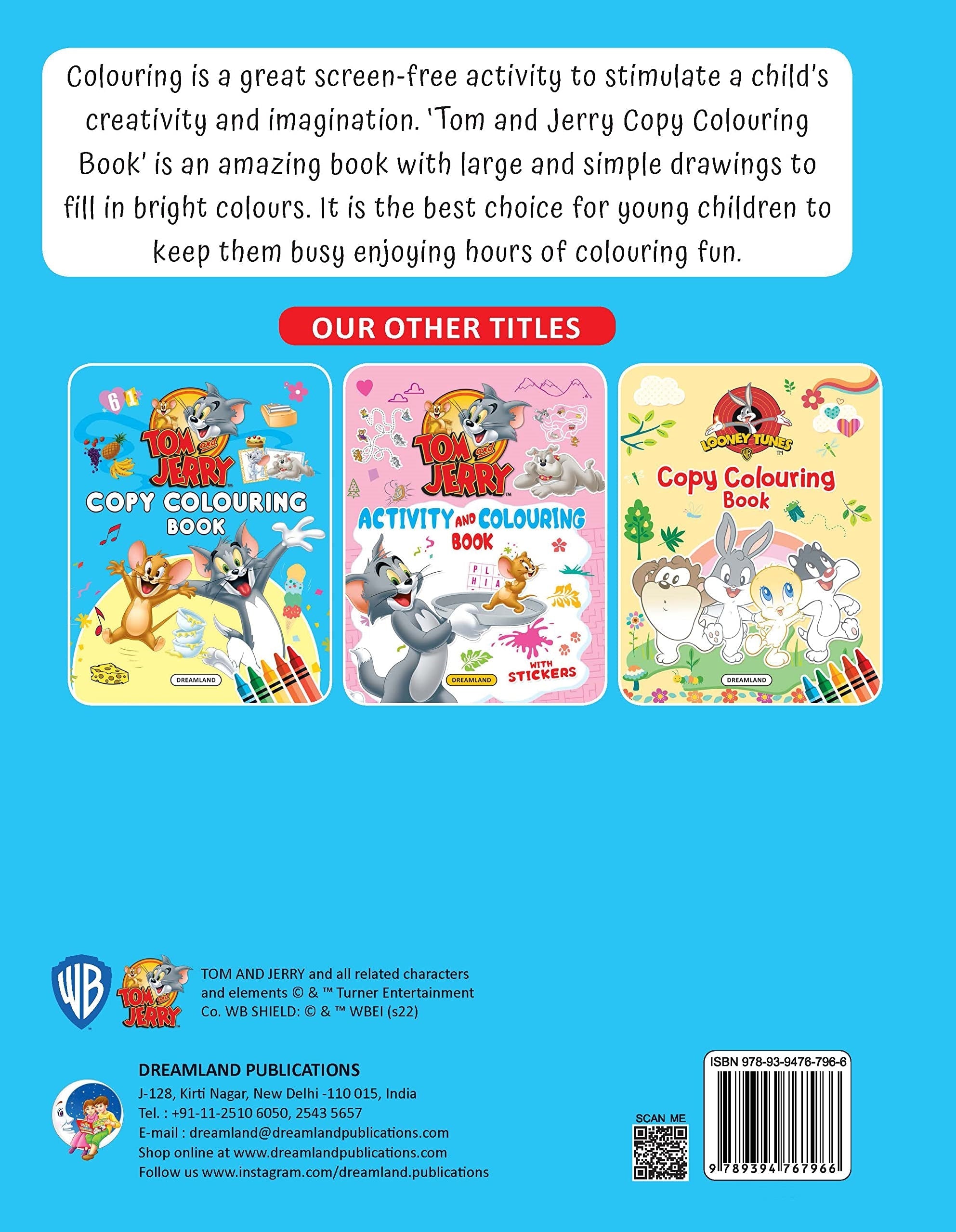 Dreamland Tom and Jerry Copy Colouring Book | Grocsy