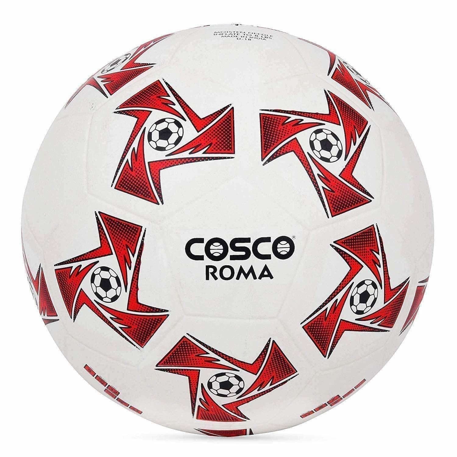 Cosco Roma Foot Ball, Size 5 (White/Red) | Grocsy