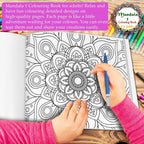 Art Therapy Mandala Adult Colouring Book 1: Mandala Colouring Book, Adult Coloring Book Kit With 12 Sketch Pens, Fun For Adults, Relaxing Coloring Workbook | Grocsy