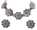 Silver-Plated Alloy Oxidised Rose Shape Necklace - The Pari | Grocsy