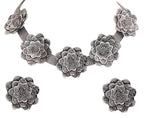 Silver-Plated Alloy Oxidised Rose Shape Necklace - The Pari | Grocsy