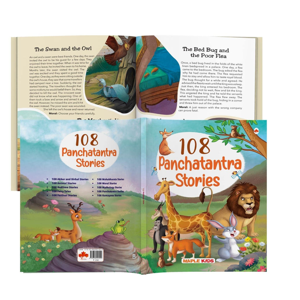 108 Panchatantra Stories (Illustrated) - Story Book For Kids - English Short Stories - Moral Stoy Book - Bedtime Stories - Age 3+ - Read Aloud To Infants, Toddlers | Grocsy