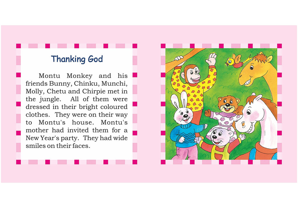 Storybook For Kids: Scholars Hub Moral Values Story Set 1 (Set Of 5 Books) (Illustrated) (Ages 5+) (80 Pages) | Thanking God | A New Friend | The Dustbin | Bunny- A Good Host | Obedient Chirpie | Grocsy