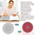 Art Therapy Mandala Adult Colouring Book 1: Mandala Colouring Book, Adult Coloring Book Kit With 12 Sketch Pens, Fun For Adults, Relaxing Coloring Workbook | Grocsy