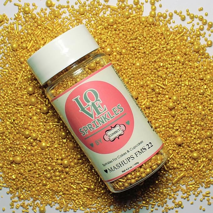 Confect Gold | Sprinkles Bottle for Decoration Bottle | Grocsy