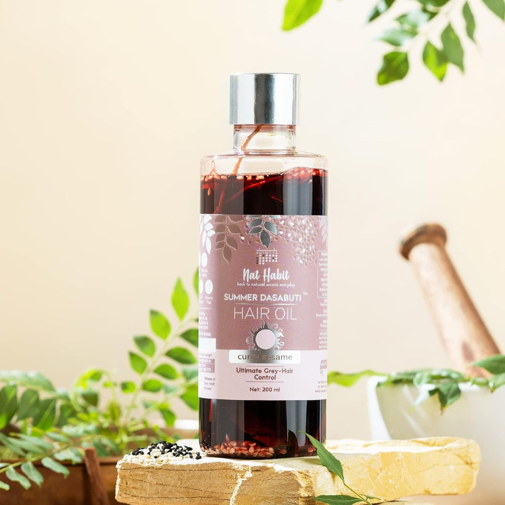 Nat Habit Curry Sesame Summer Hair Oil | Grocsy