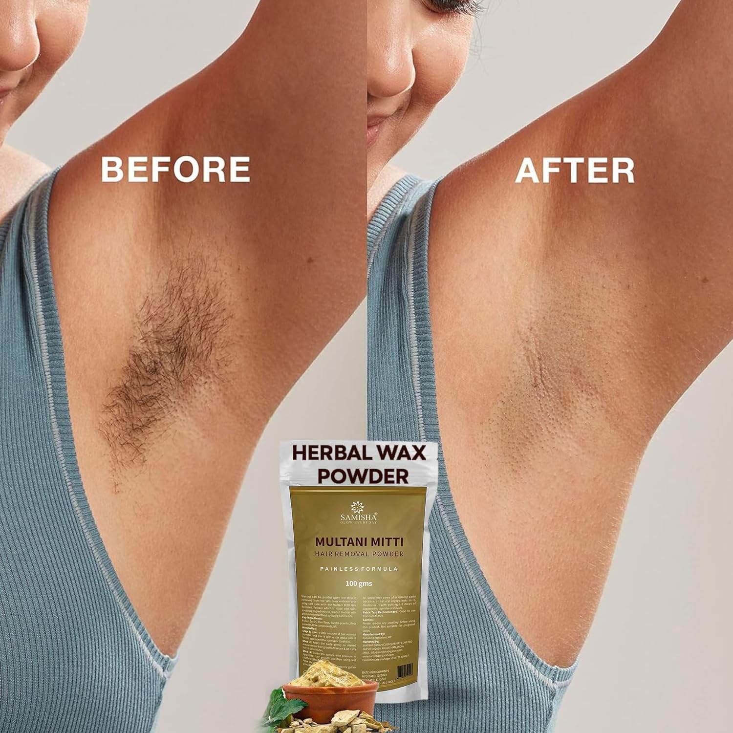 Samisha Multani Mitti Hair Removal Powder | Grocsy