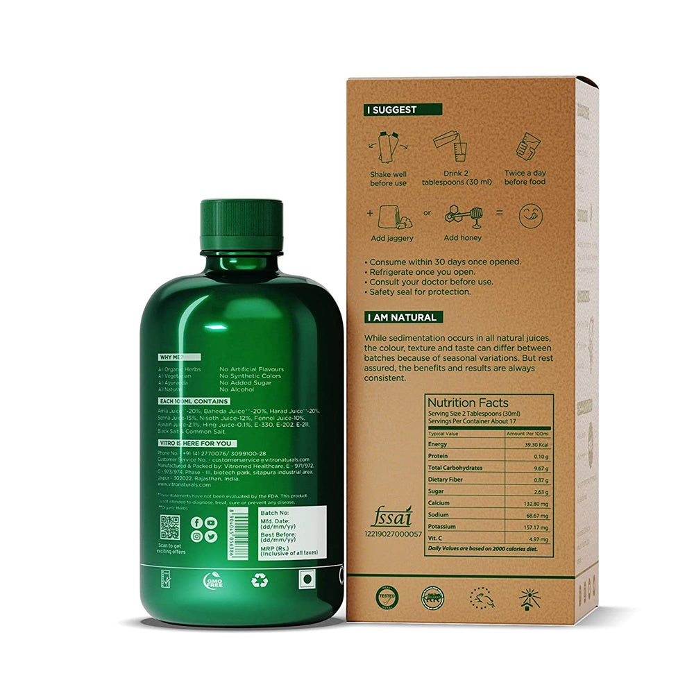 Vitro Naturals I Am Digestive Triphala+ Juice | Grocsy