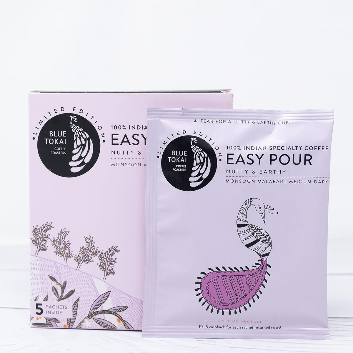 Blue Tokai Monsoon Malabar Medium-Dark Roast Easy Pour Sachets | Grocsy