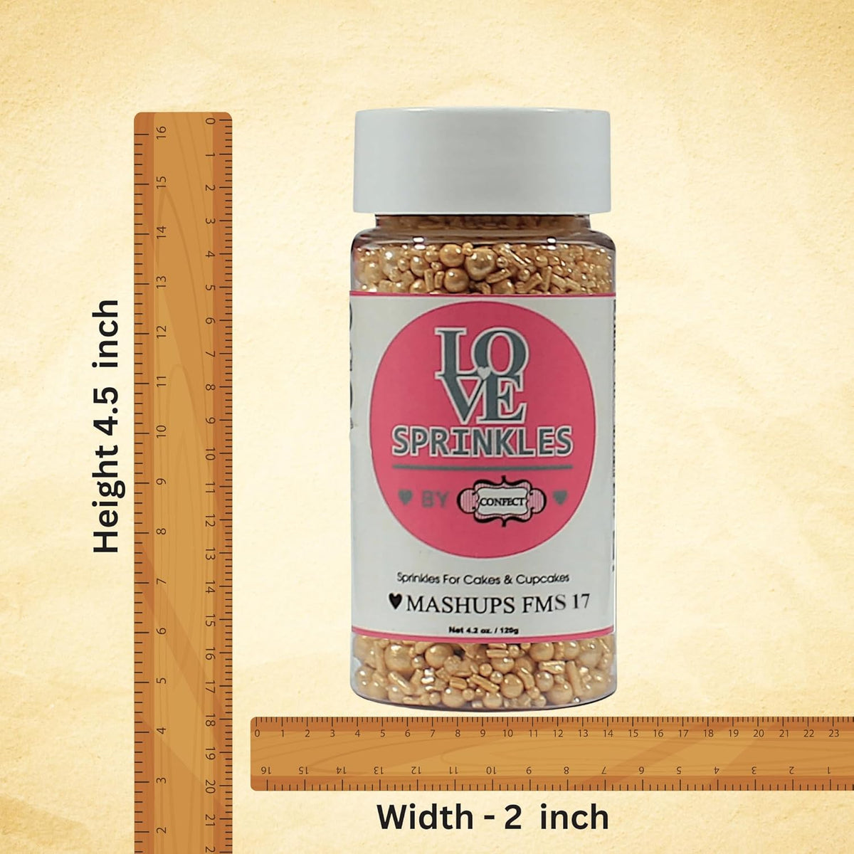 Confect Champagne Gold | Sprinkles Bottle for Decoration Bottle | Grocsy