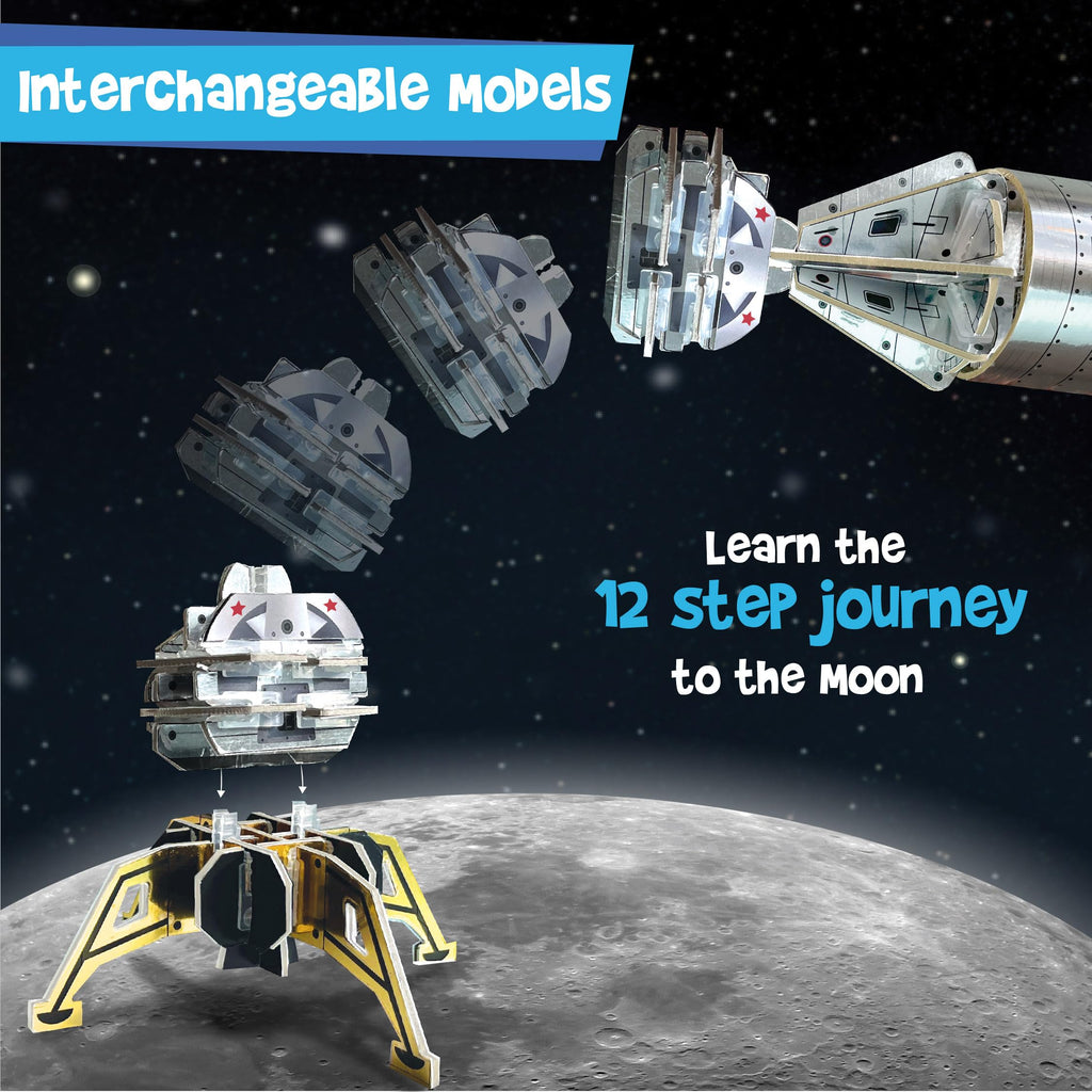 Imagimake Mapology Man's Journey to Moon | NASA Mission Apollo 11 | Rocket & Satellite Model Making Set | Space Toys for ages 8-13 | Educational Science Kits for Kids Age 8-12 | Gifts for Boys & Girls | Grocsy