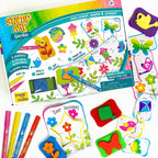 Imagimake Stamp Art - Garden - Stamps for Kids with Easy Blending Pens | Arts and Crafts for Kids Ages 3-5 | 3 to 5 Year Old Girl Gifts & Boy Gifts | Coloring Set | Grocsy