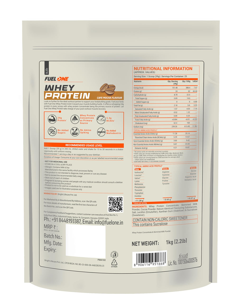 FUELONE Whey Protein - Cafe Mocha | Grocsy