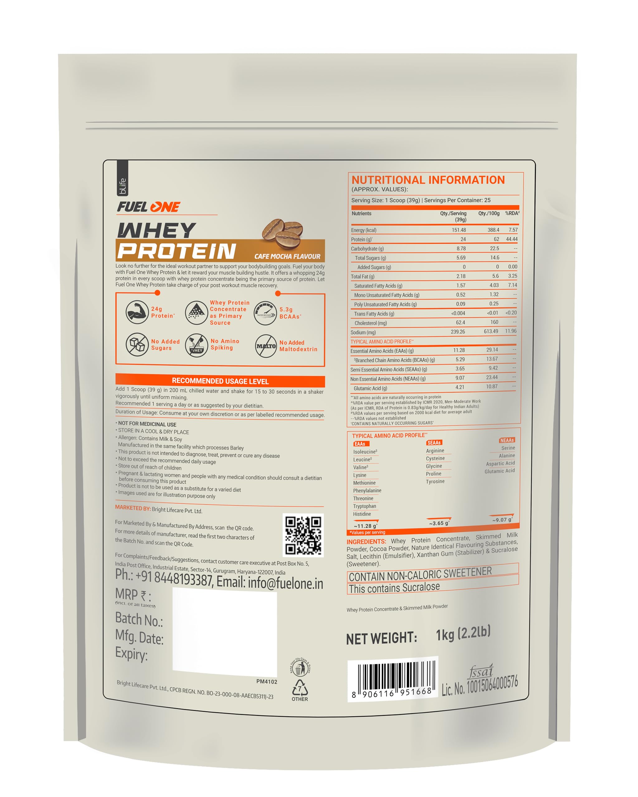 FUELONE Whey Protein - Cafe Mocha | Grocsy