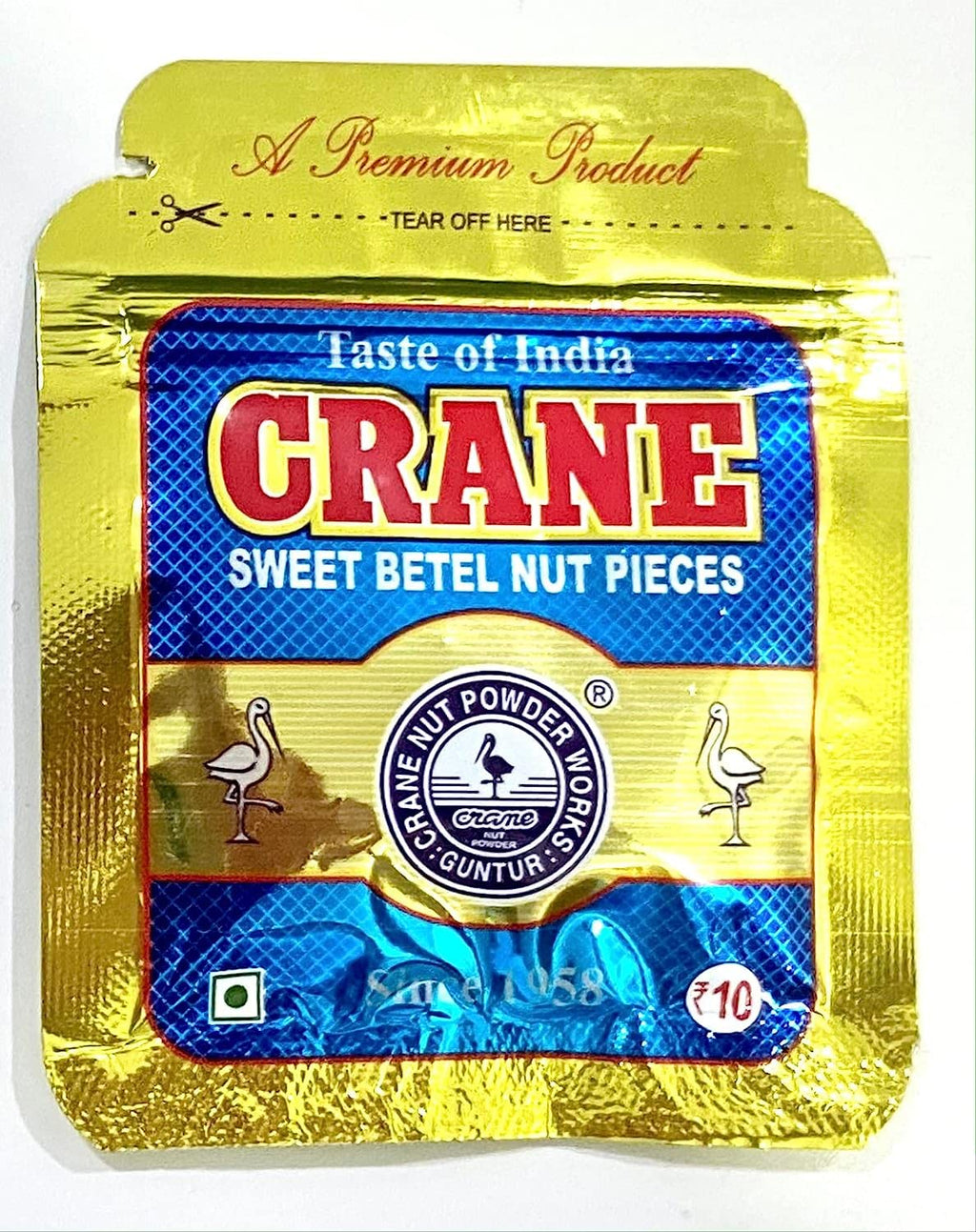 Crane Betel Nut Pieces Sweet Blue Pouch | Crane Supari | Premium Quality Taste of India Mouth Freshener | Grocsy