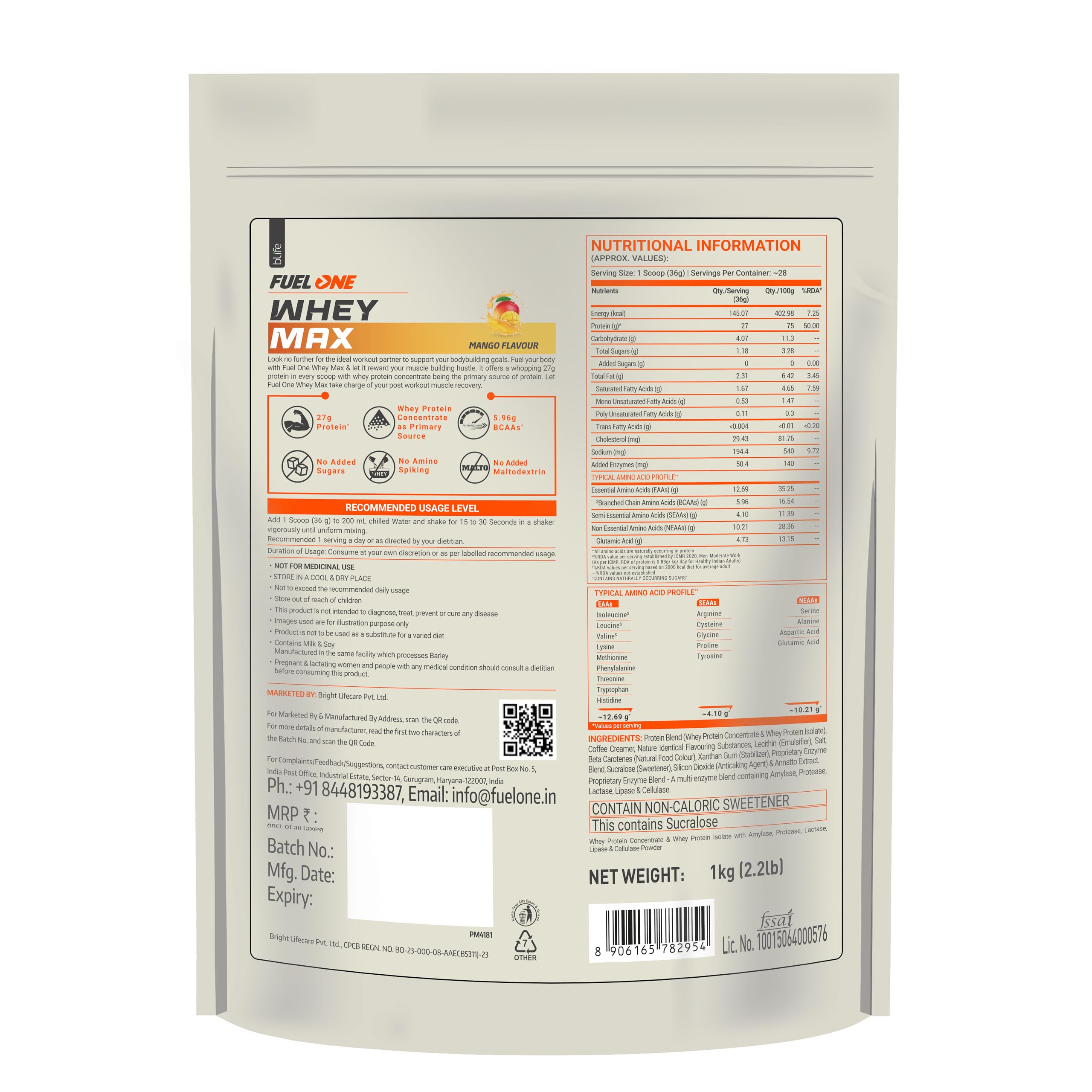 Fuelone Whey Max Whey Protein | Grocsy