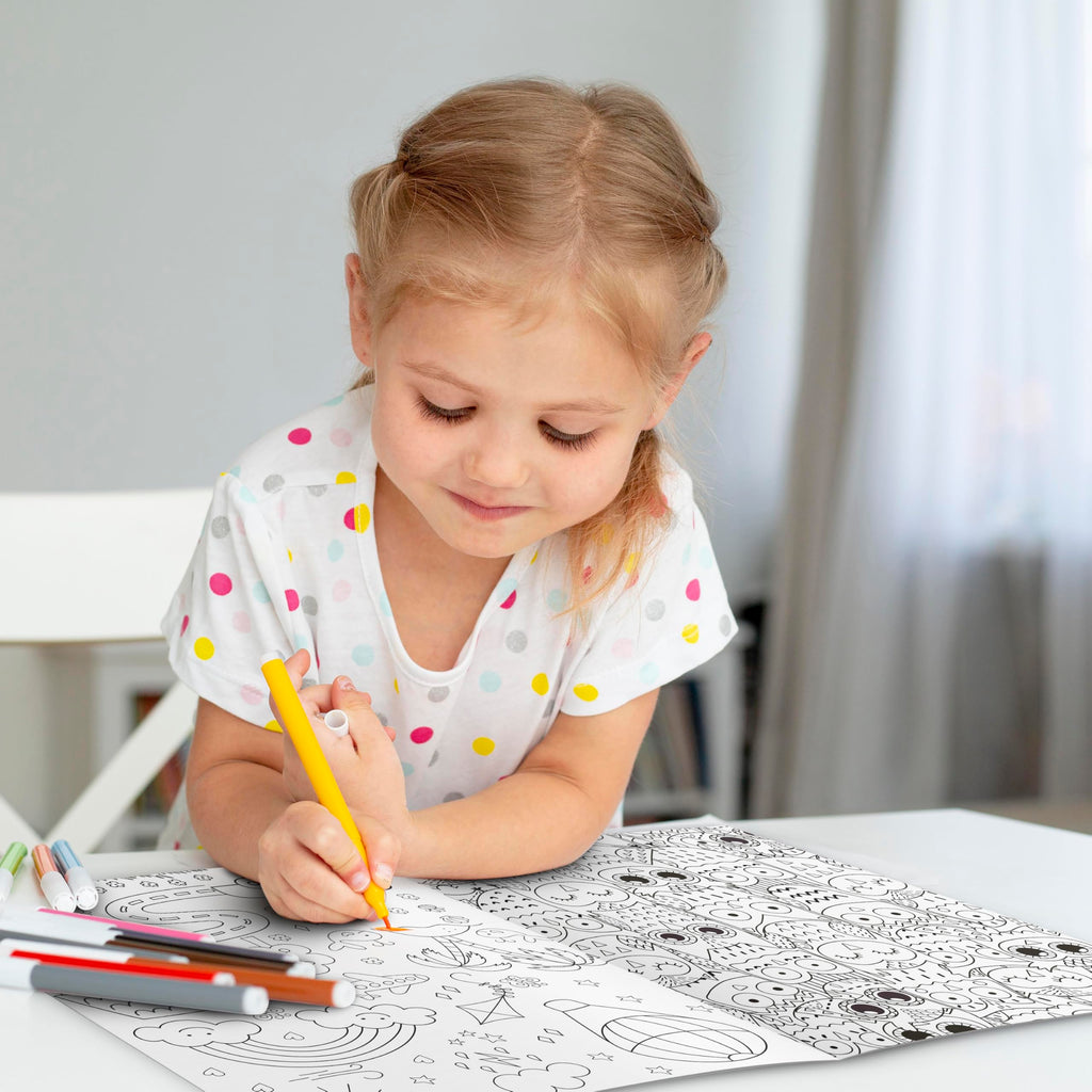 Doodle Colouring For Kids - Blue Edition : Kids Colouring Book, Colouring Book For Toddlers, Fun Learning Colouring Book, Colouring Book For Young Learners | Grocsy