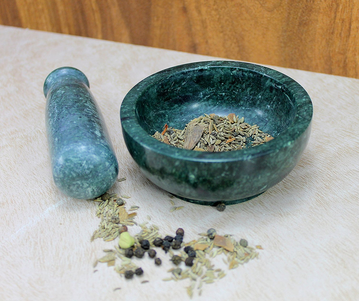 KLEO 4" Green Mortar and Pestle Set | Grocsy