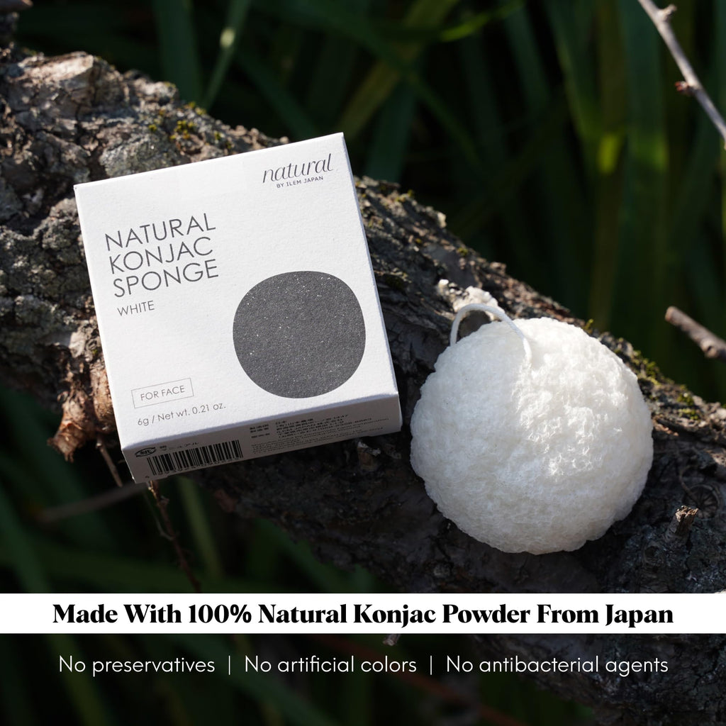 ILEM JAPAN Natural Konjac Sponge Face (White) | Grocsy
