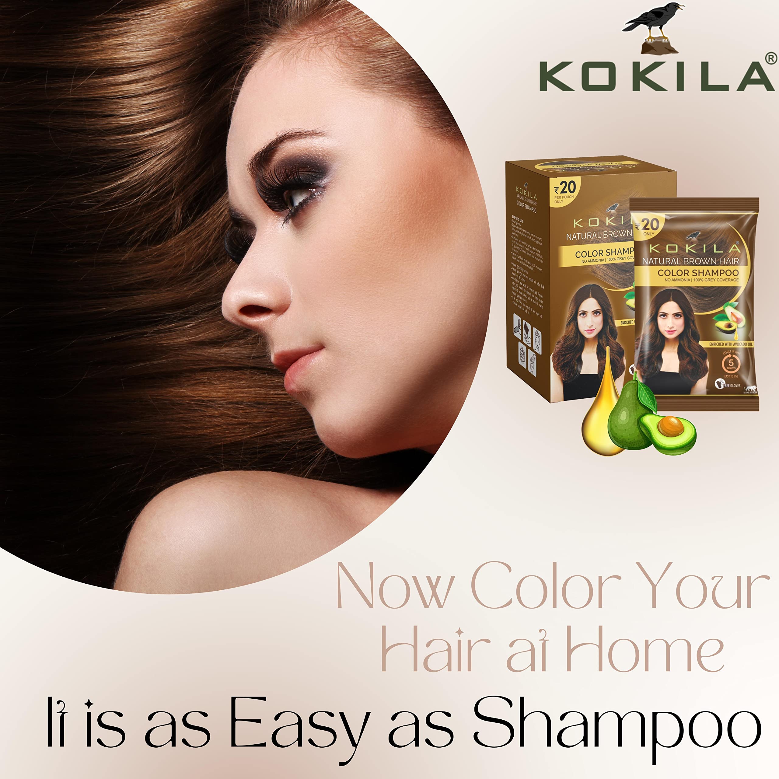 Kokila Insta Shampoo Hair Colour For Men & Women | Grocsy