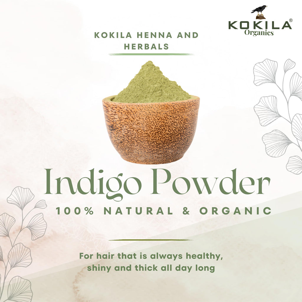 Kokila Indigo Powder 100% Naturals & Organic Hair Coloring, Protects Hair From Damage | Grocsy