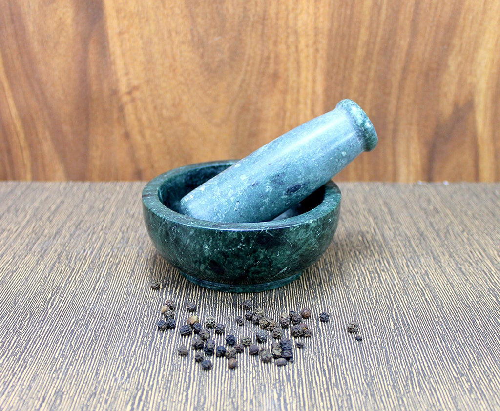 KLEO 4" Green Mortar and Pestle Set | Grocsy