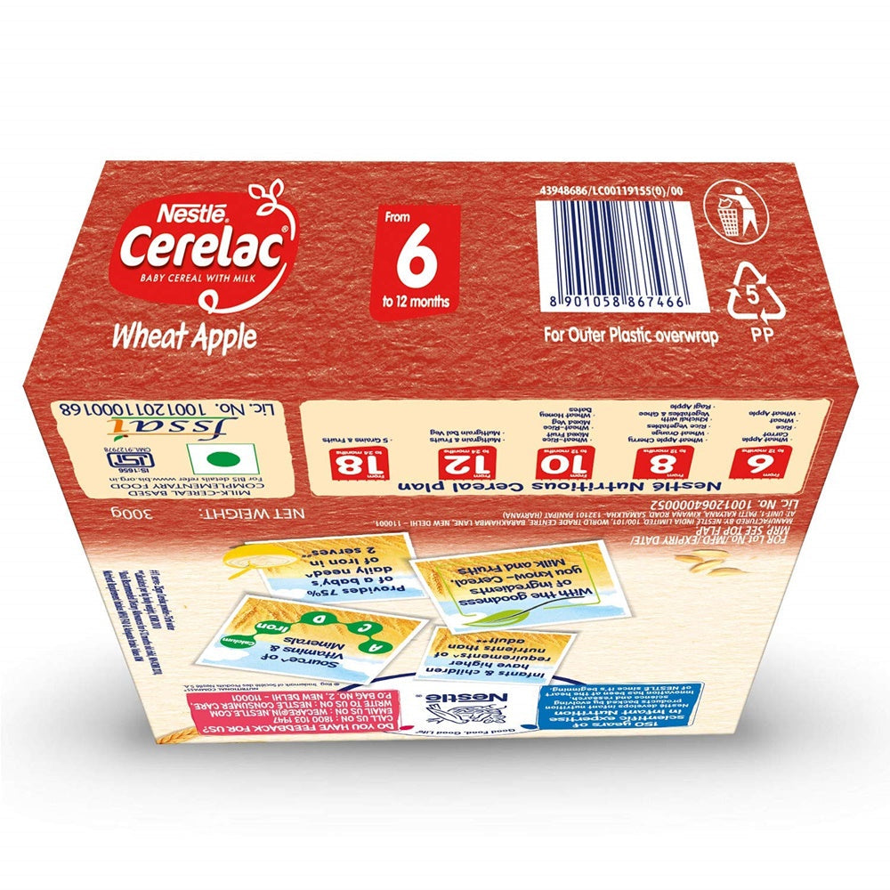 Nestle Cerelac Baby Cereal With Milk - Wheat Apple | Grocsy