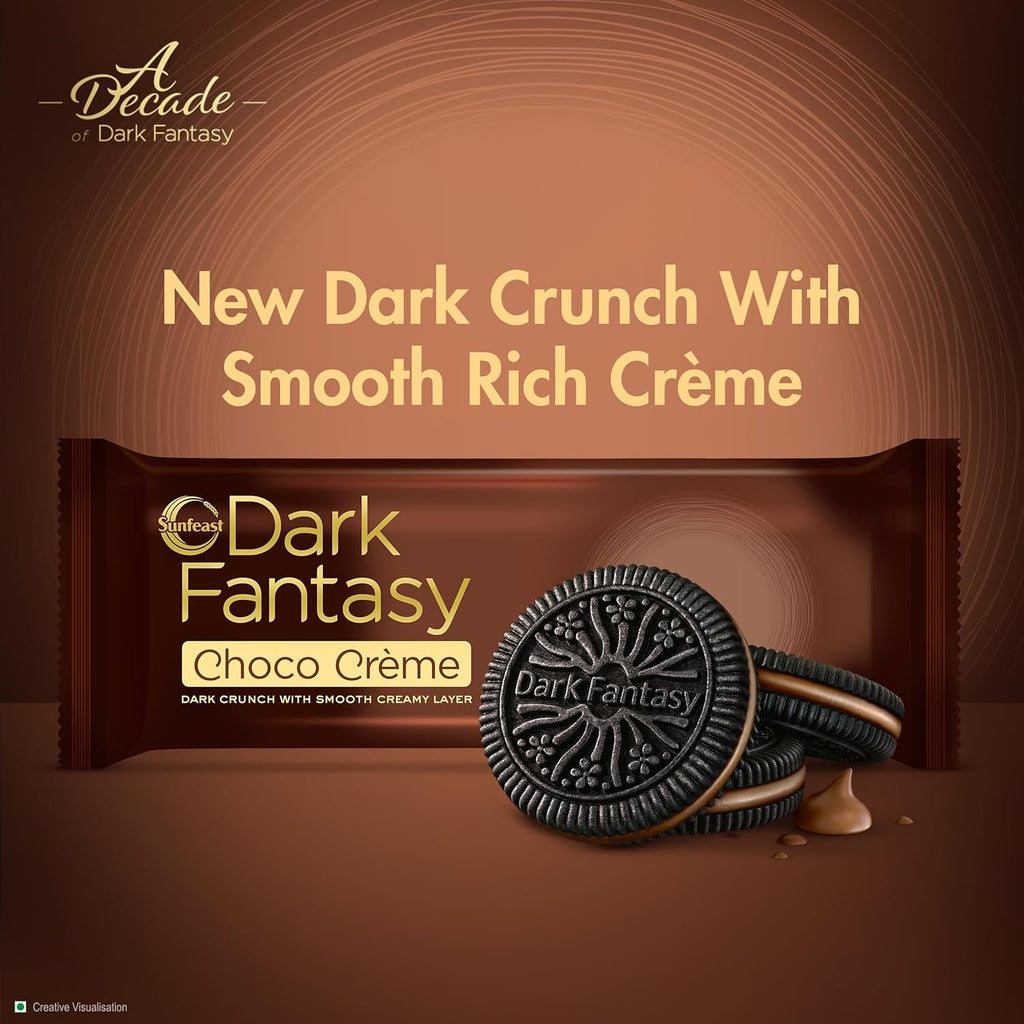 Sunfeast Dark Fantasy Sandwich Creme Dark Crunch With Choco Creme | Grocsy