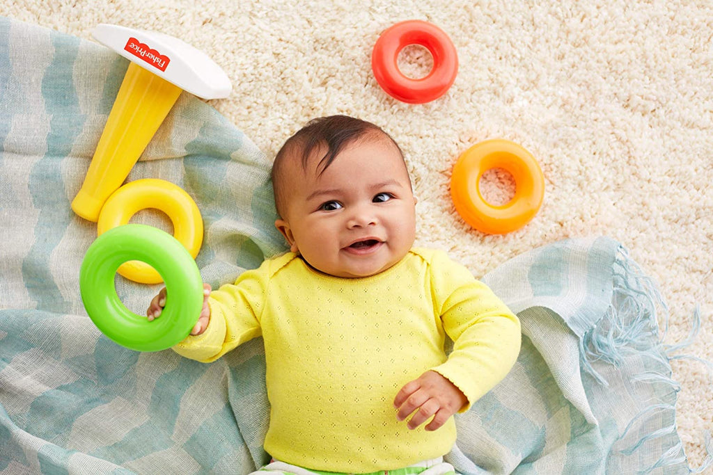 Fisher Price Rock-A-Stack - Classic Stacking Toy With 5 Colorful Rings | Grocsy