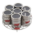 HAZEL Stainless Steel Masala Container|Masala Boxes for Kitchen with 7 Spoons(Set of 7) | Grocsy