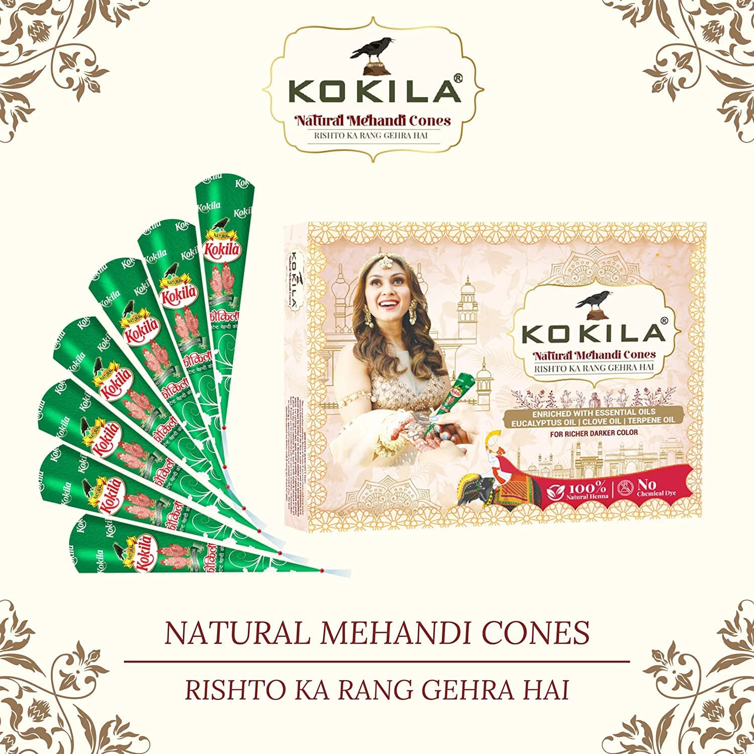 Kokila Natural Mehandi Cones | Grocsy