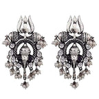 Silver-Plated Alloy Oxidised Ganesh Ji Shape Necklace - The Pari | Grocsy