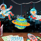 Imagimake Mirror Mosaic Space Theme Kids Art Set | DIY Craft Kit with Foil Stickers | Birthday Gift for Boys and Girls Ages 3-8 | Travel Toys | Crafts for Kids Ages 4-8 | Grocsy