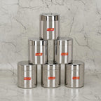 Sumeet Stainless Steel Small Canisters/Jars/Ubha Dabba/Storage Containers set of 6Pcs, 750 ML Capacity Each | Grocsy