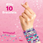 Imagimake Spin n Pop DIY Bracelet Making Kit | Patented Electric Bracelet Maker | Ages 8-13 | Create 10 Unique Bracelets with Shiny Foil Beads, Alphabet Beads & Clasps for Teen Girls | Grocsy