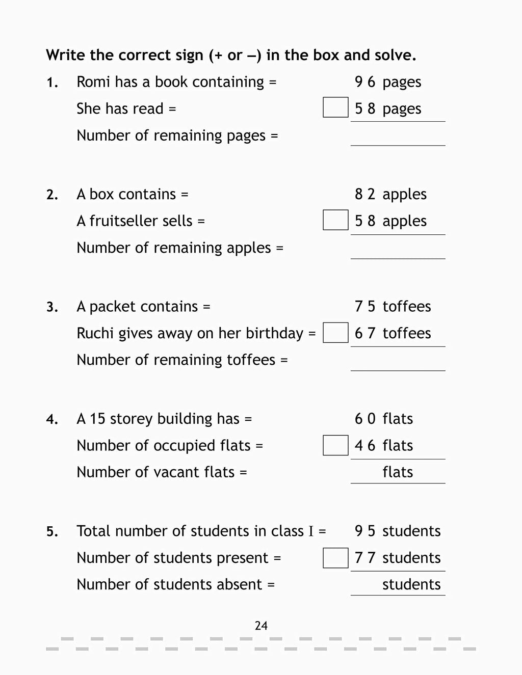 My Book Of Subtraction. | Grocsy