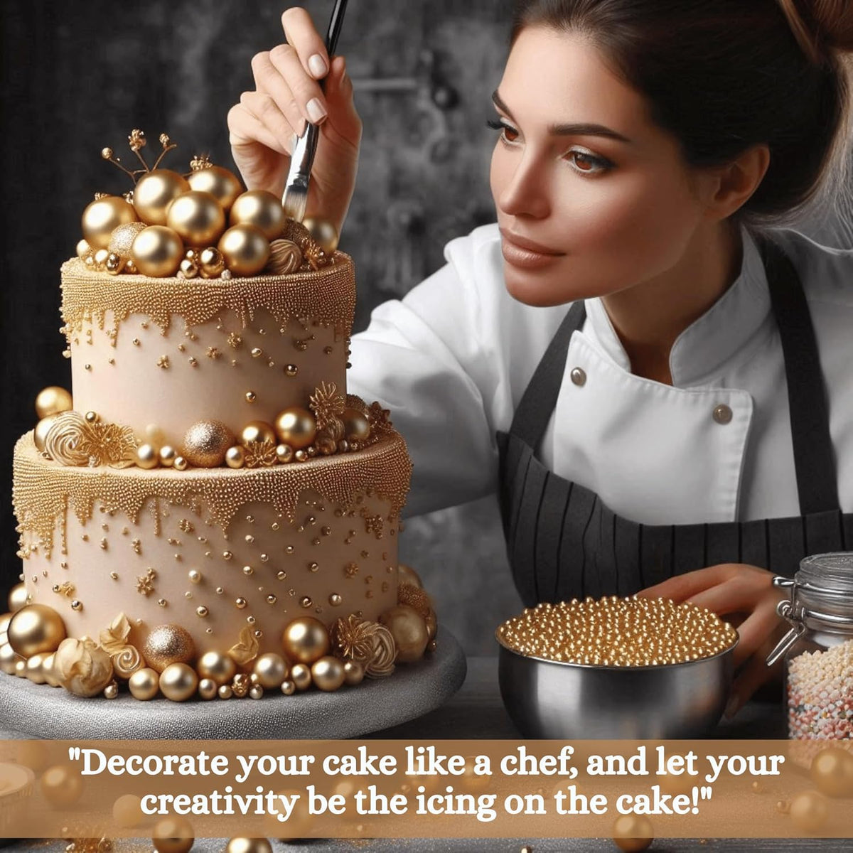 Confect Champagne Gold | Sprinkles Bottle for Decoration Bottle | Grocsy