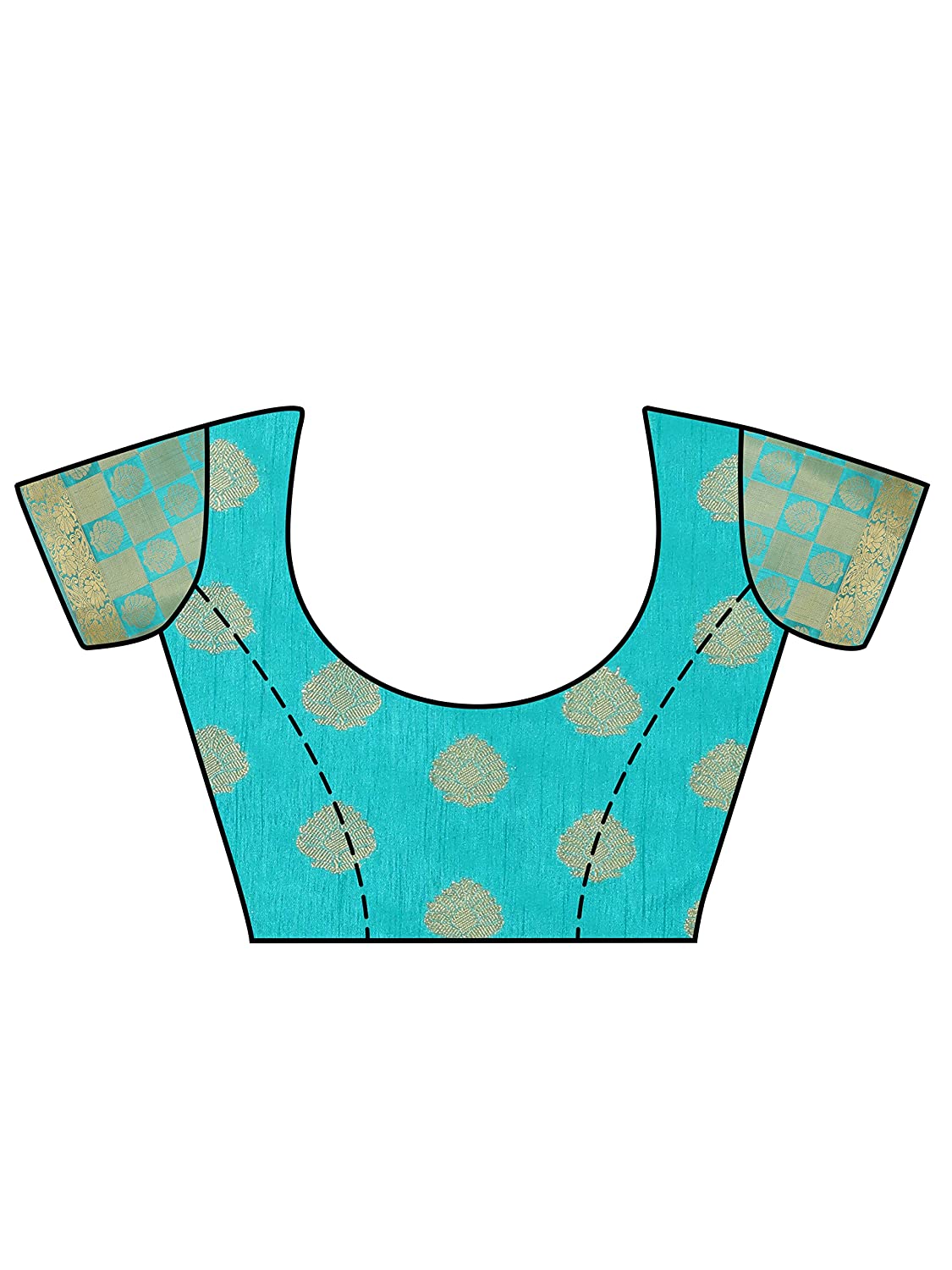 Mimosa Women's Turquoise Blue Woven Art Silk Saree With Blouse Piece | Grocsy