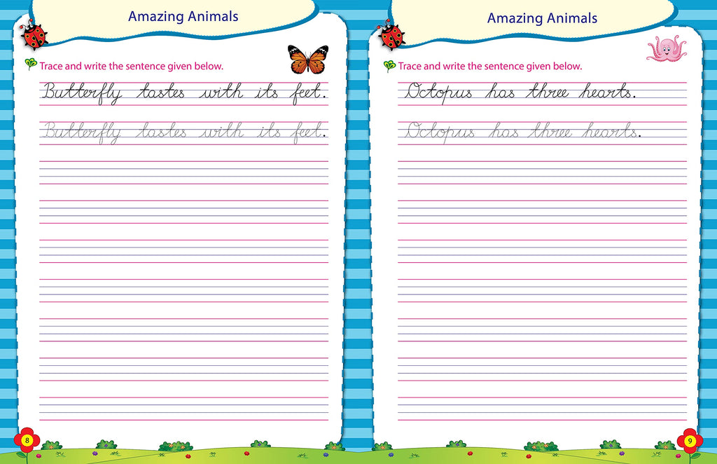 Scholars Hub Cursive Writing Books Combo (Vol. 2,3) (For Ages 6-8)-Sentences | Pack Of 2 Books | Grocsy