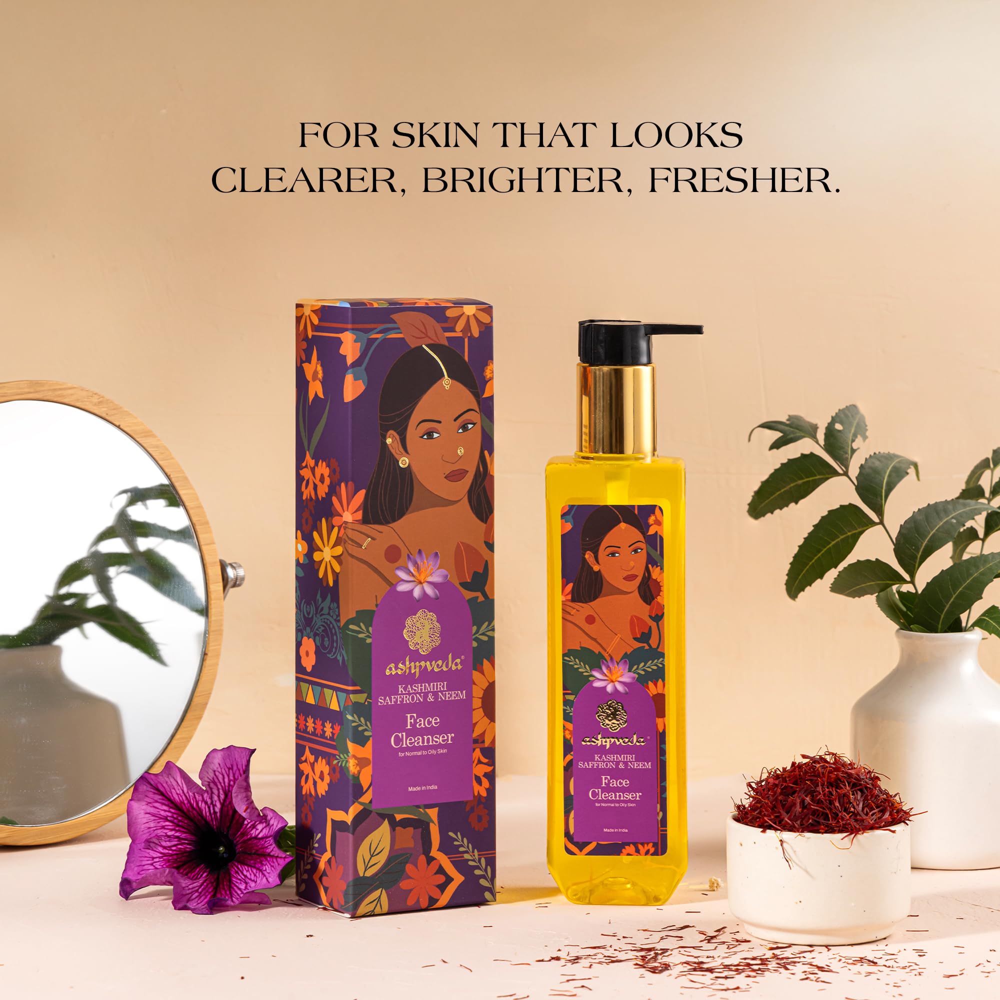 Ashpveda Radiant Kashmiri Saffron and Neem Face Wash | Grocsy