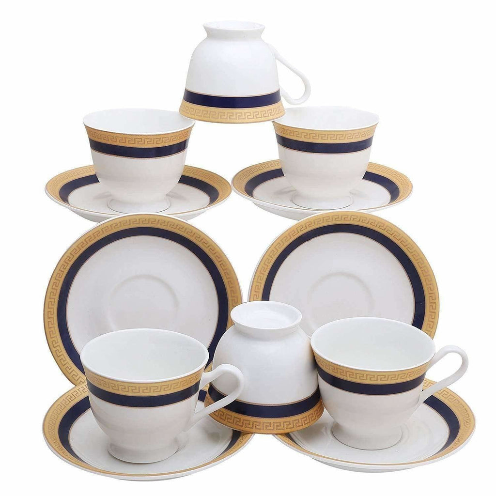 Classical Golden Border Cup Set with Saucer, Set of 12, 200ml | Grocsy