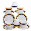 Classical Golden Border Cup Set with Saucer, Set of 12, 200ml | Grocsy