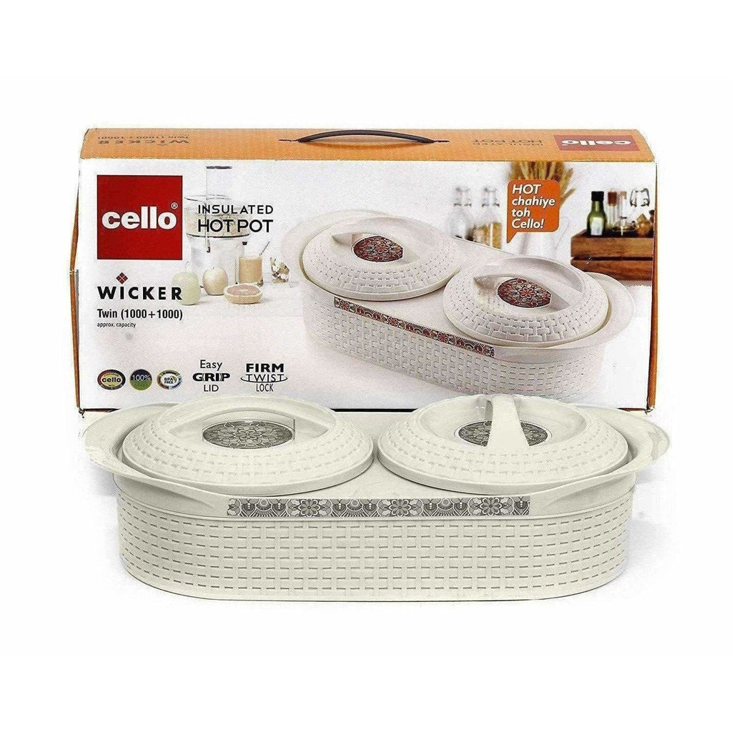 Cello Insulated Wicker Twin Hot Pot | Grocsy