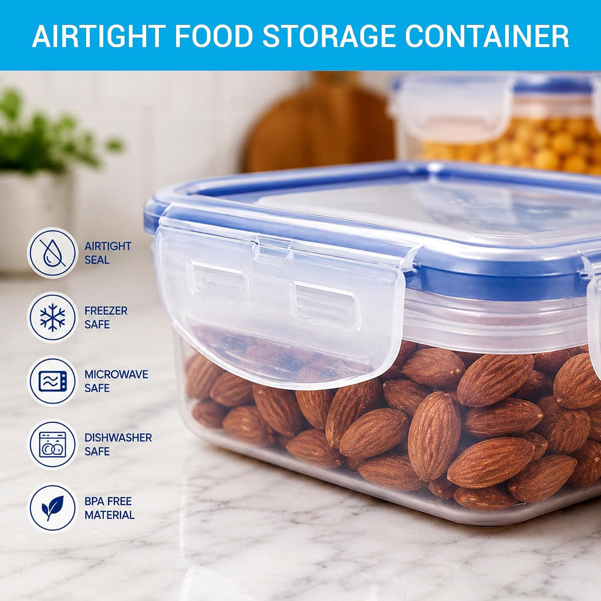 Lock & Lock Airtight Fridge Containers With Lid 2.6 Liters, Leak Proof | Grocsy