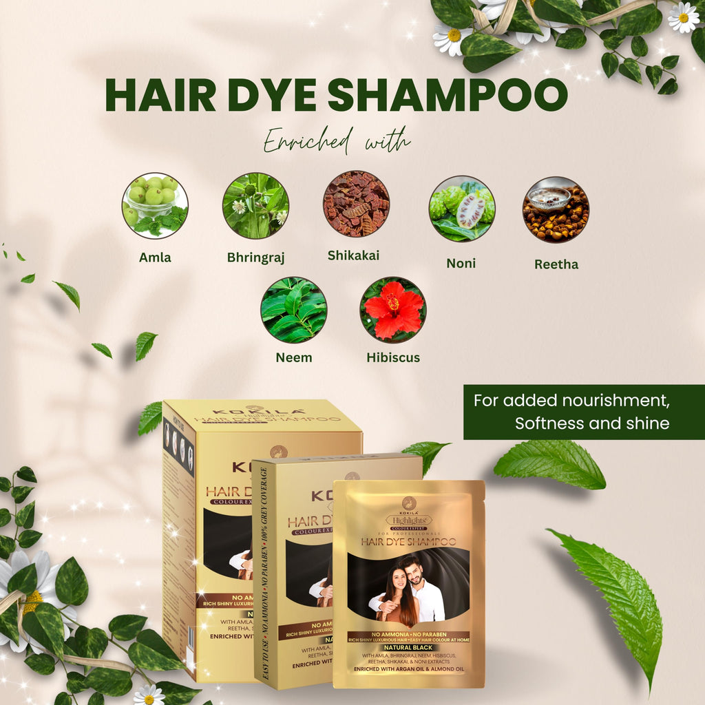Kokila Unisex Hair Color Shampoo Sachet | Grocsy
