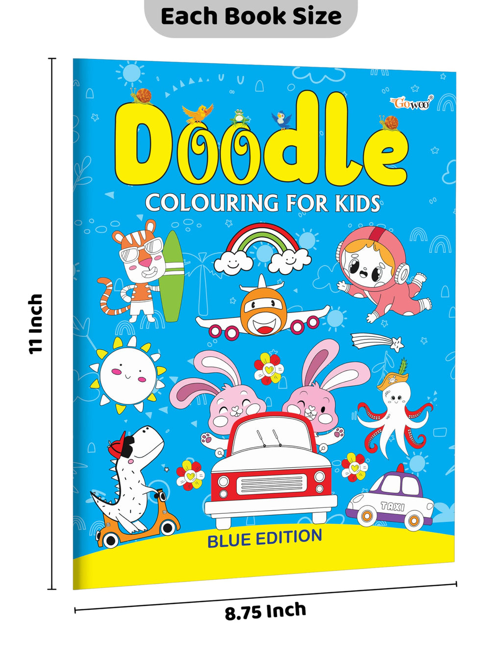 Doodle Colouring For Kids - Blue Edition : Kids Colouring Book, Colouring Book For Toddlers, Fun Learning Colouring Book, Colouring Book For Young Learners | Grocsy